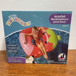BigMouth X Squishmallows‎ Scarlet Strawberry Pool Float Inflatable Durable Water